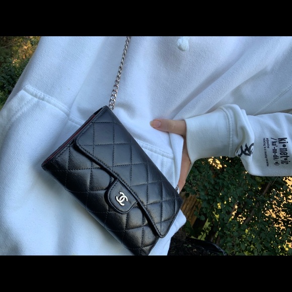 CHANEL Handbags - Chanel crossbody wallet on chain WOC black quilted